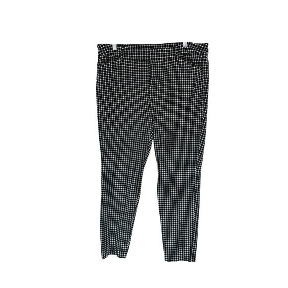 Old Navy Black White Plus Career Office Straight Leg Pixie Dress Pants Size 16 - Picture 1 of 13